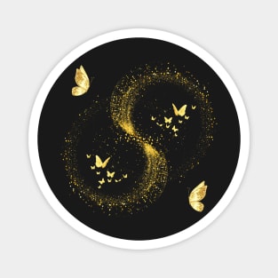 Gold  Butterfly Abstract Magnet